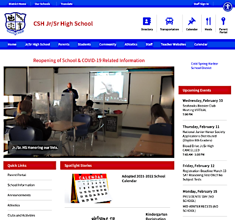 Cold Spring Habor Big Blue Button homepage