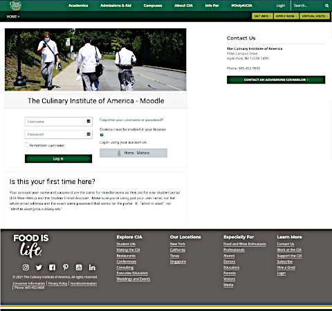 CIA Moodle homepage