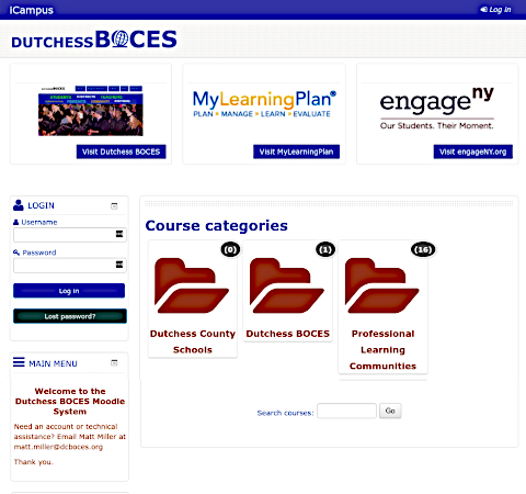 Dutchess Moodle homepage