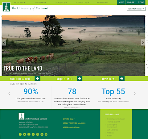University of Vermont homepage